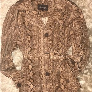 NEW! Never WORN! Vegan Snakeskin Pattern Raincoat